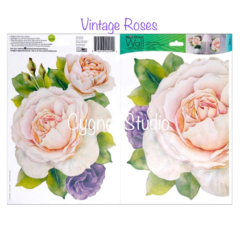 Main Street Wall Creations Wall Decor Creations Stickers ~ Vintage Rose (347368)